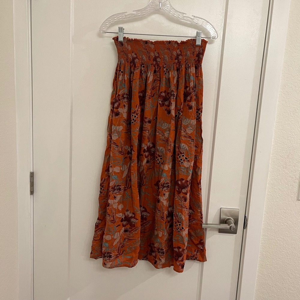 Natural Life Orange Boho Maxi Skirt Chic Fairycore Whimsey‎ Cottagecore